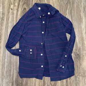 Crew Cuts Blue & maroon striped size 8 button up